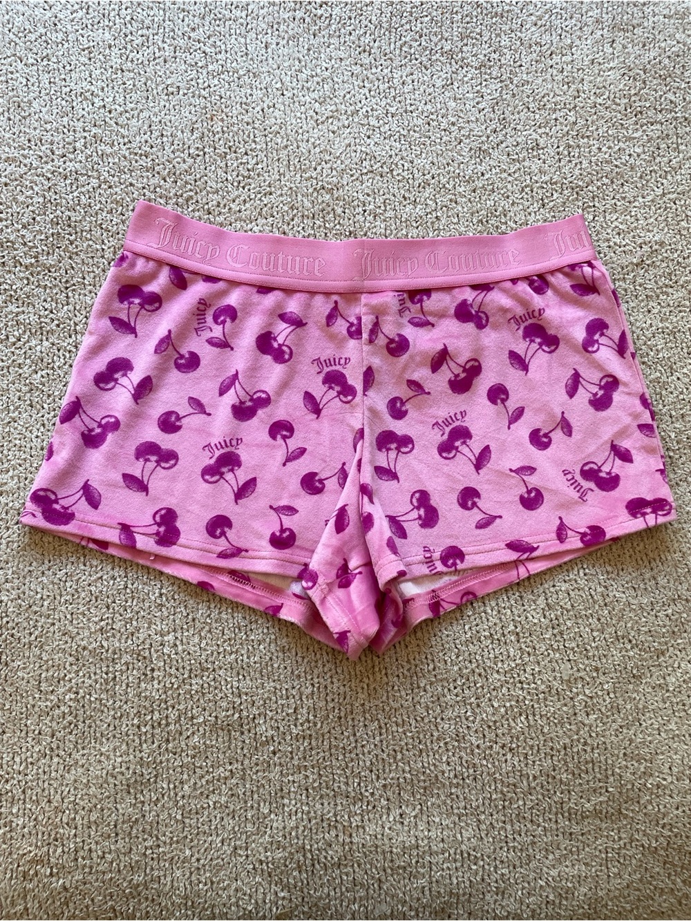 Juicy Couture Pink Cherry-Print Bike Shorts